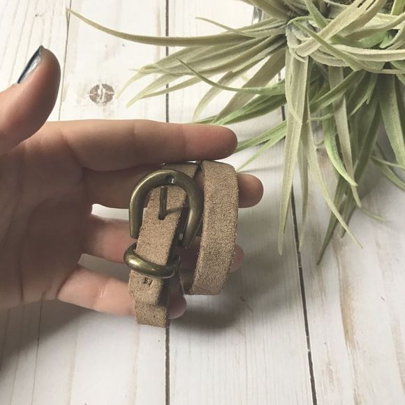 Leather wrap bracelet brass accent tan brown NEW - Picture 4 of 6